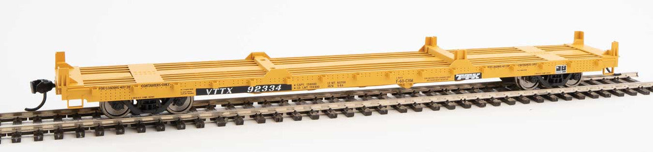 Walthers HO Scale 60' Pullman - Standard Flatcar TTX VTTX #92334 for 20' & 40' Containers