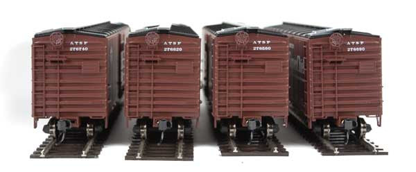 Walthers HO Scale 4-Pack Limited Edition 40' PS-1 Santa Fe Slogan Boxcar Set #3 for Postwar Freight Trains