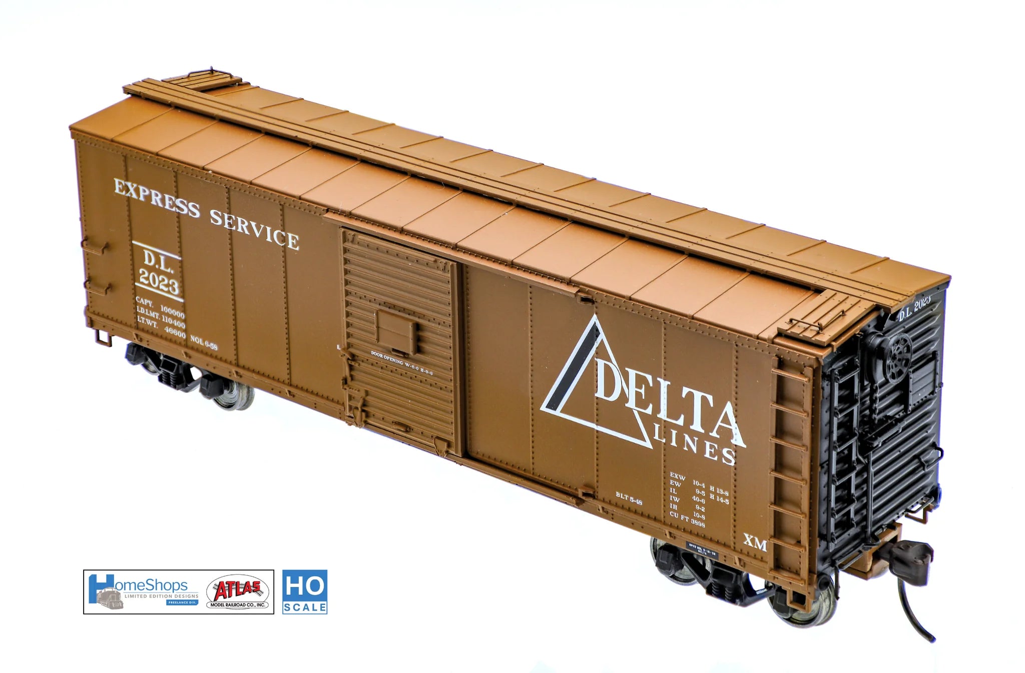 HO Scale Model Railroad - HomeShops HFB-037-003 DL Delta Lines #2064 Atlas USRA Rebuilt Steel 40-Foot Box Car