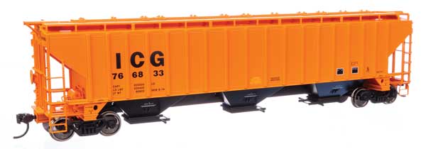 Walthers HO Scale Model Train Trinity 4750 3 - Bay Covered Hopper ICG Illinois Central Gulf #766833 for Model Railroading Enthusiasts