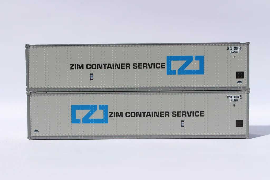 JTC N Scale 40' Standard Height (8'6) Smooth-side ZIM Model Train Containers