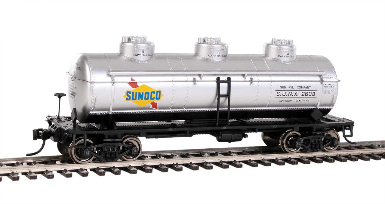 Walthers HO Scale 910-1140 3 Dome Tank Car SUNX - SUNOCO #2603
