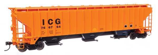 Walthers Mainline HO Scale Model Train - 910 - 49042 Trinity 4750 3 - Bay Covered Hopper for Illinois Central Gulf (ICG) #766764