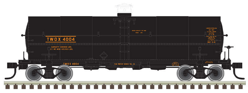 Atlas 11,000 Gallon Tank Car Model in N Scale - TWOX - Tidewater Associated #4001, Part # 150 - 50004732 for Model Railroading Enthusiasts