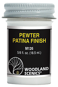 Woodland Scenics Metal Finish Product - 126 Pewter Patina Finish, 7/8oz (25.9mL) for A Scale