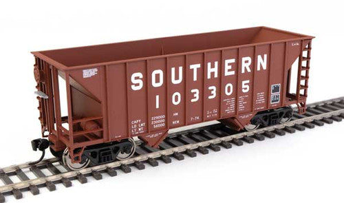 Walthers HO Scale 34' 100-Ton 2-Bay Hopper - Southern Railway SOU #103305 (Brown)