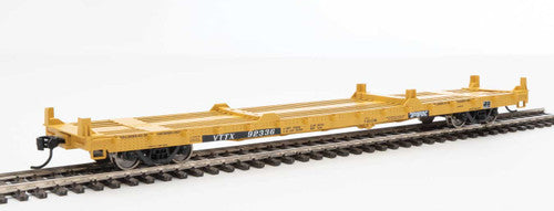 Walthers HO Scale 60' Pullman - Standard Flatcar TTX VTTX #92336 (Yellow, Black, White, 20' & 40' Container Loading)