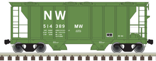 ATLAS N Scale PS-2 Covered Hopper N&W Norfolk & Western #514389 in MOW Green with NW Logo