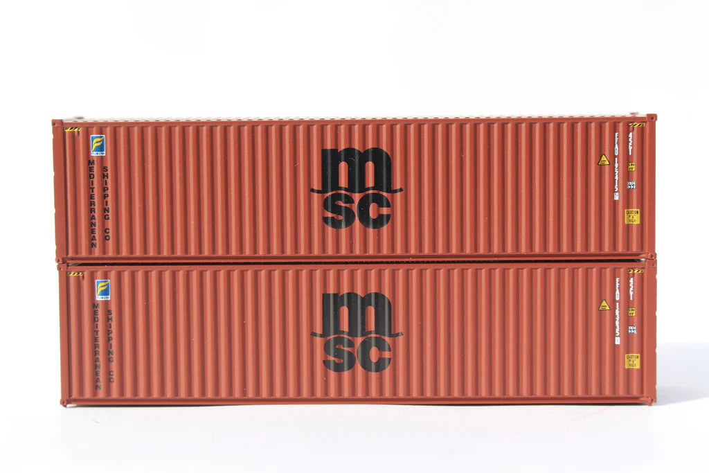 JTC N Scale 40' High Cube Magnetic Containers, Brown with Black Logo