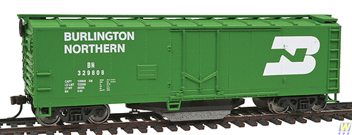 HO Scale 40-Foot Track Cleaning Boxcar, Model WAL-931-1753, Burlington Northern Version