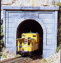 HO Scale Concrete Single-Track Tunnel Portal by Woodland Scenics - Ideal for Model Railroads