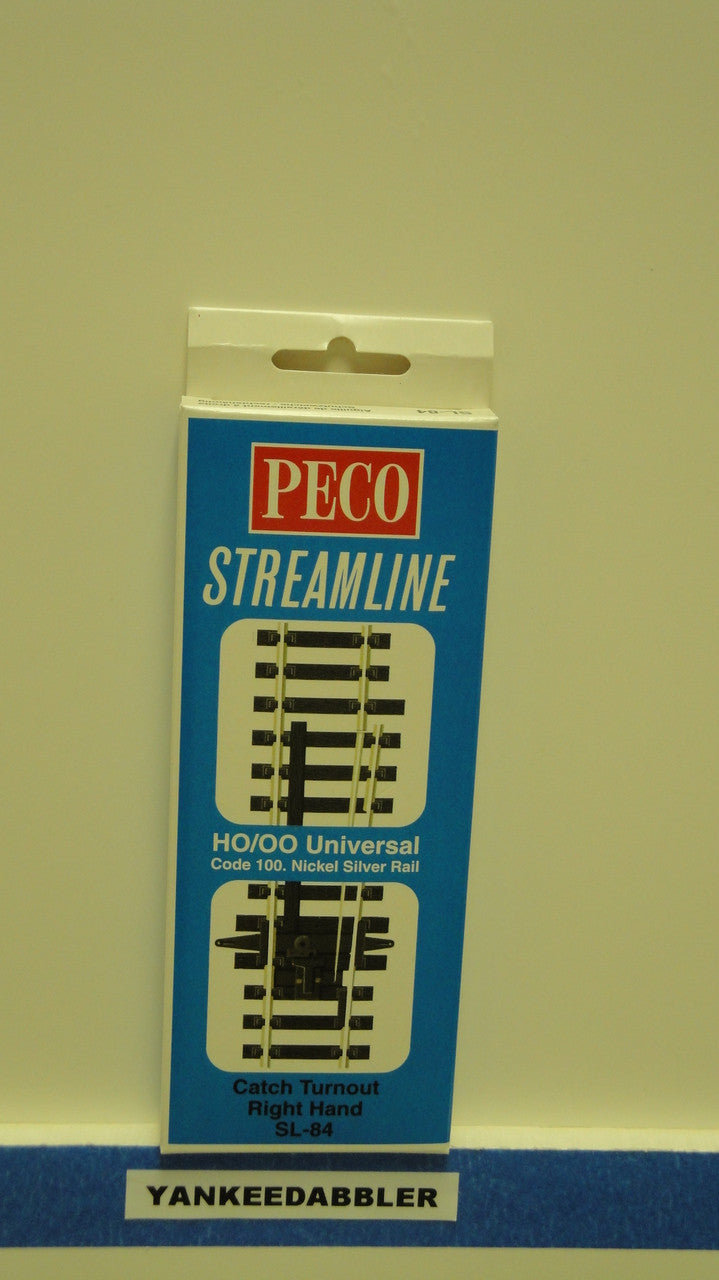 Peco HO Scale Model Railway Right-Hand Catch Derail Turnout SL-84 with Code 100 Track Specification, Part Number PCO-SL-84