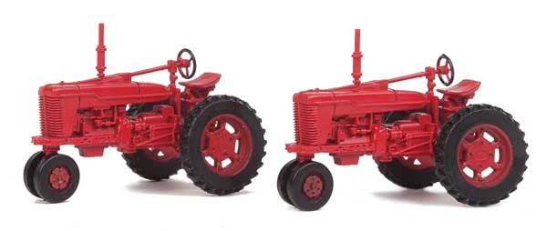 Walthers 949-4160 Assembled Red Farm Tractor 2-Pack for HO Scale SceneMaster Model Railroad Accessories