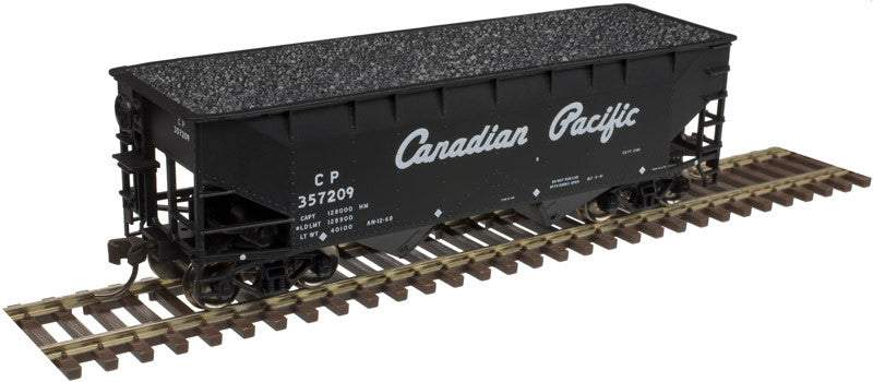 Atlas HO Scale 2 Bay Offset Hopper Model of Canadian Pacific Railroad Car #357093 for Model Train Enthusiasts