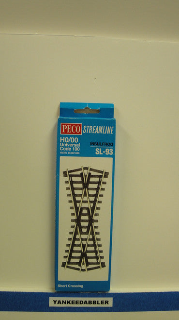 Peco SL-93 HO Code 100 Left-Hand Short Insulated Crossing (HO Scale) Part PCO-SL-93