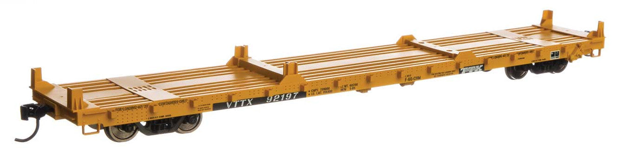 Walthers HO Scale 60' PS Flatcar TTX - VTTX #92289 (Yellow, Black & White Logo)