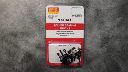 N Scale 00302031 Roller Bearing Trucks with Short Ext. Couplers (1030)