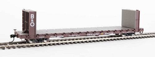 HO Scale Walthers 910 - 5816 60 - Foot Pullman - Standard Bulkhead Flatcar (48 - Foot Interior Length) of PTTX - Trailer - Train Featuring B&O Bulkheads #92232 for Model Railroads