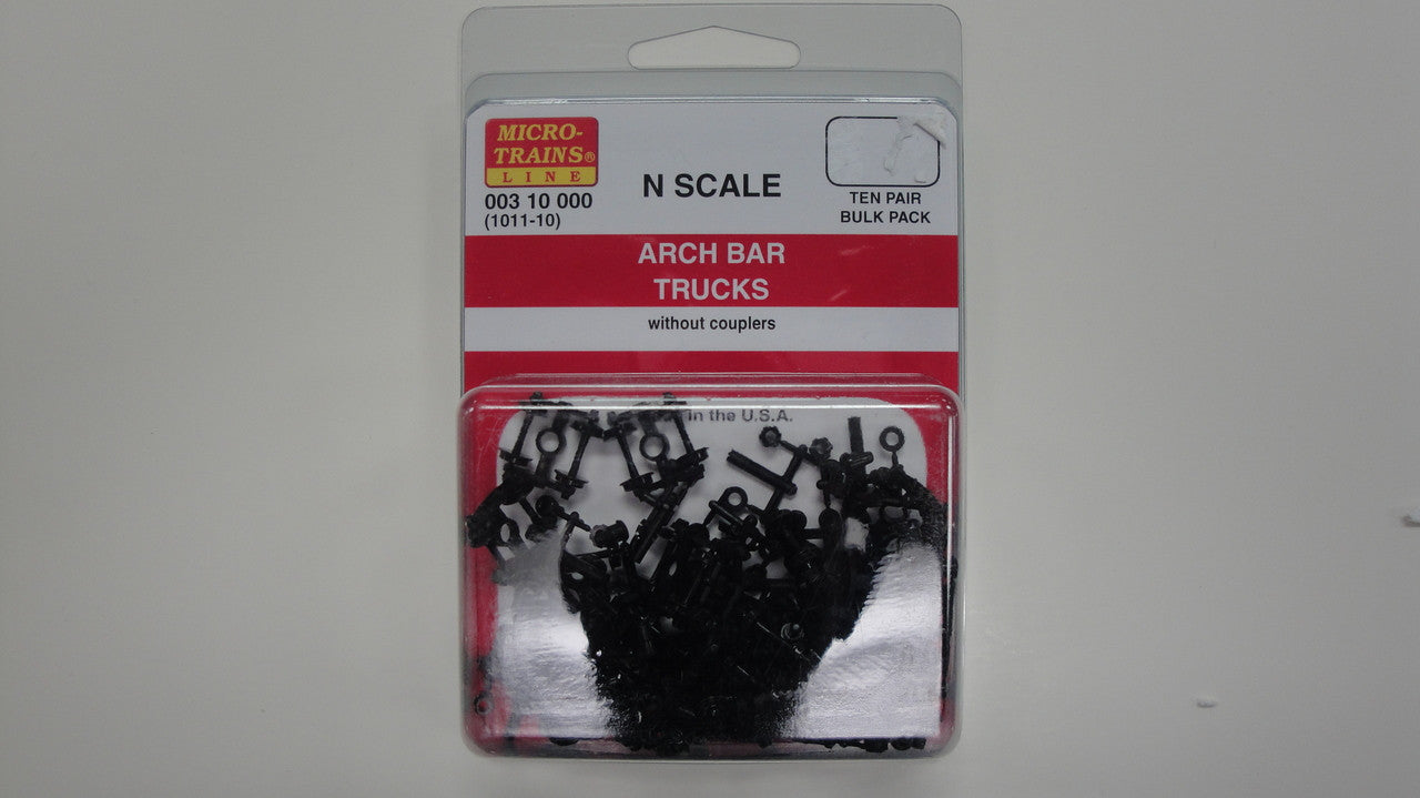 N Scale MICRO TRAINS 003 10 000 Arch Bar Trucks (1011-10) - 10 Pairs