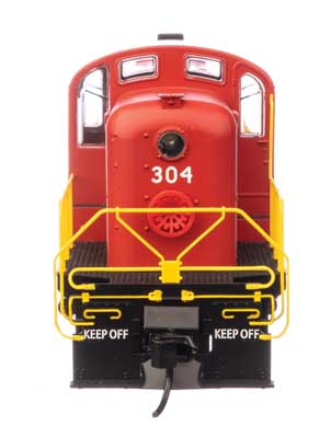 Walthers Mainline HO Scale Model Train - Alco RS - 2 Locomotive in GBW Green Bay & Western #304 Livery with Water - cooled Stack (Red, Black, White, Yellow) and DCC & Sound Functionality