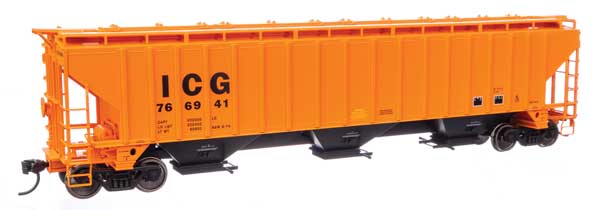 Walthers Mainline HO Scale Model Train - 910-49044 Trinity 4750 3-Bay Covered Hopper of ICG Illinois Central Gulf #766941