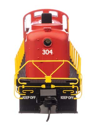 Walthers Mainline HO Scale Model Train - Alco RS - 2 Locomotive in GBW Green Bay & Western #304 Livery with Water - cooled Stack (Red, Black, White, Yellow) and DCC & Sound Functionality