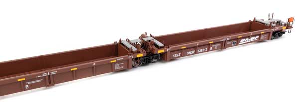 Walthers HO Scale 5-Unit Rebuilt 40' Well Car BNSF Railway #238212 A-E in Boxcar Red & White