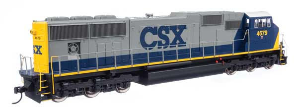 Walthers HO Scale Model Train - EMD SD70M CSX #4679 with DCC & Sound, Featuring Yellow, Gray, Black, Blue, and White Cab Roof (YN2 Version)