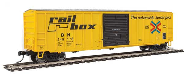 Walthers 910-1826 HO Scale 50-Foot ACF Exterior Post Boxcar - Burlington Northern (BN) Railbox #249178 with Burlington Northern Patch