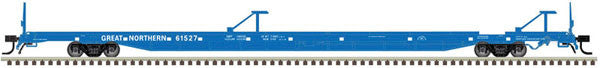 ATLAS 20005261 89' HO Scale Flat Car with Mid/End Hitches, Great Northern #61534
