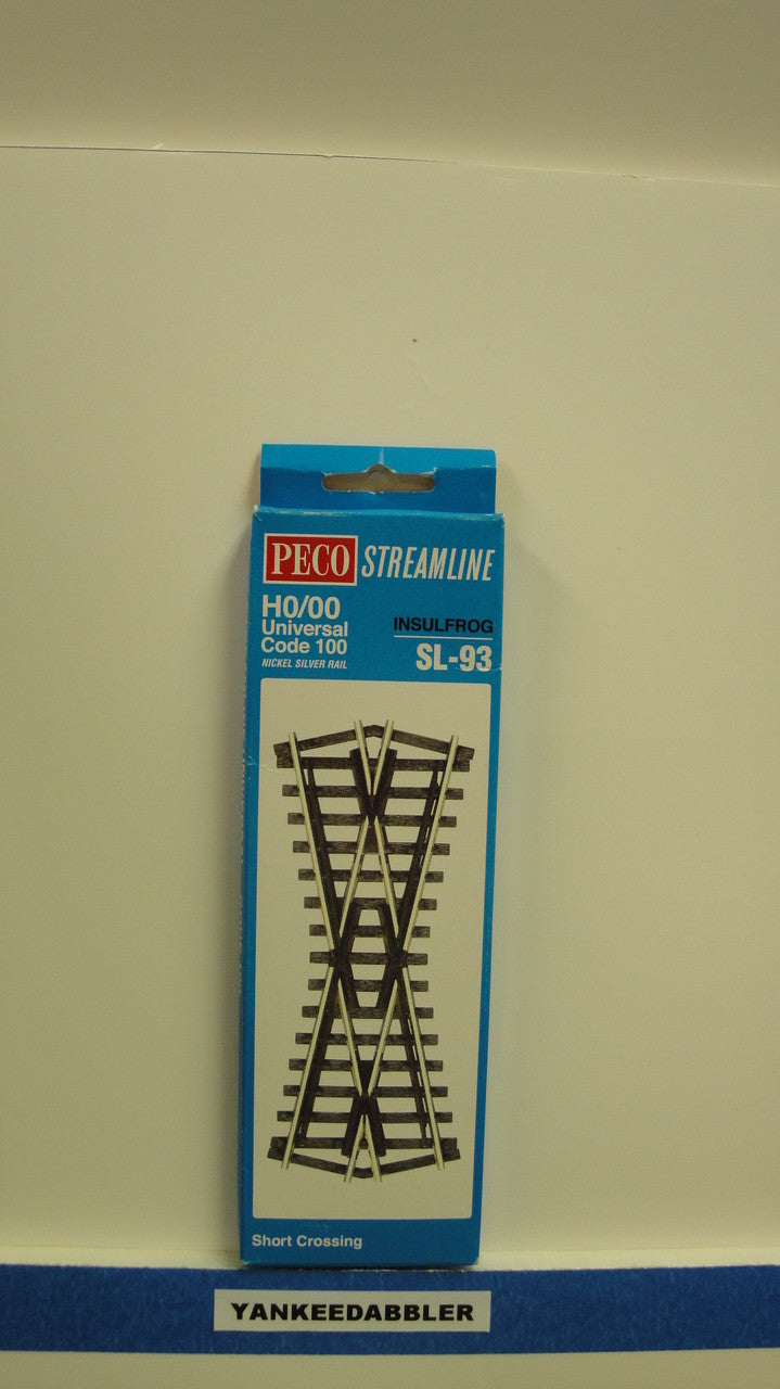 Peco SL-93 HO Code 100 Left-Hand Short Insulated Crossing (HO Scale) Part PCO-SL-93