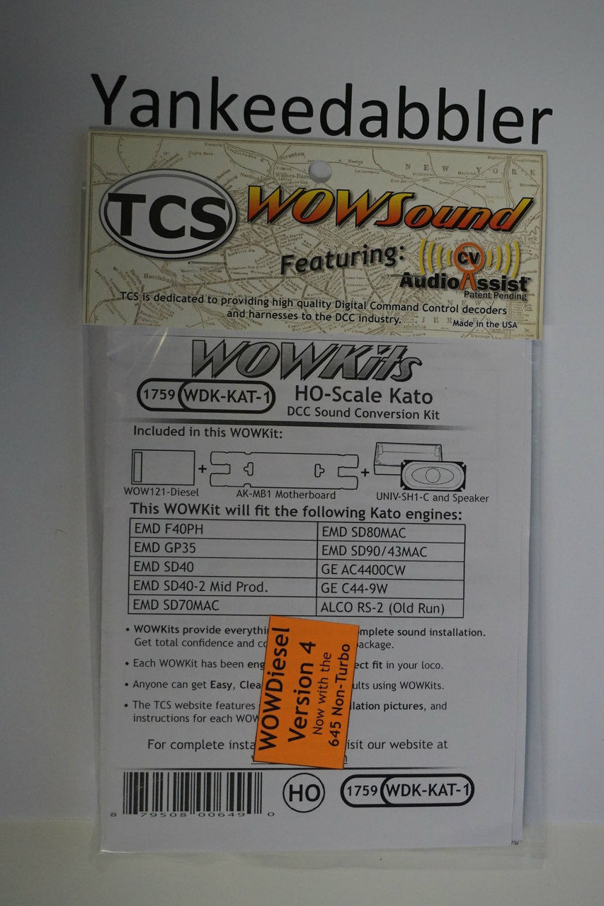 1759 TCS HO Scale Train Control System with WDK - KAT - 1 DCC WOW Sound Conversion (Part # 745 - 1759)