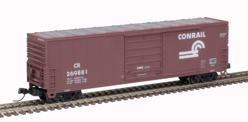 Atlas N Scale 50' Boxcar CR - Conrail 269881, Brown & White, Small Logo
