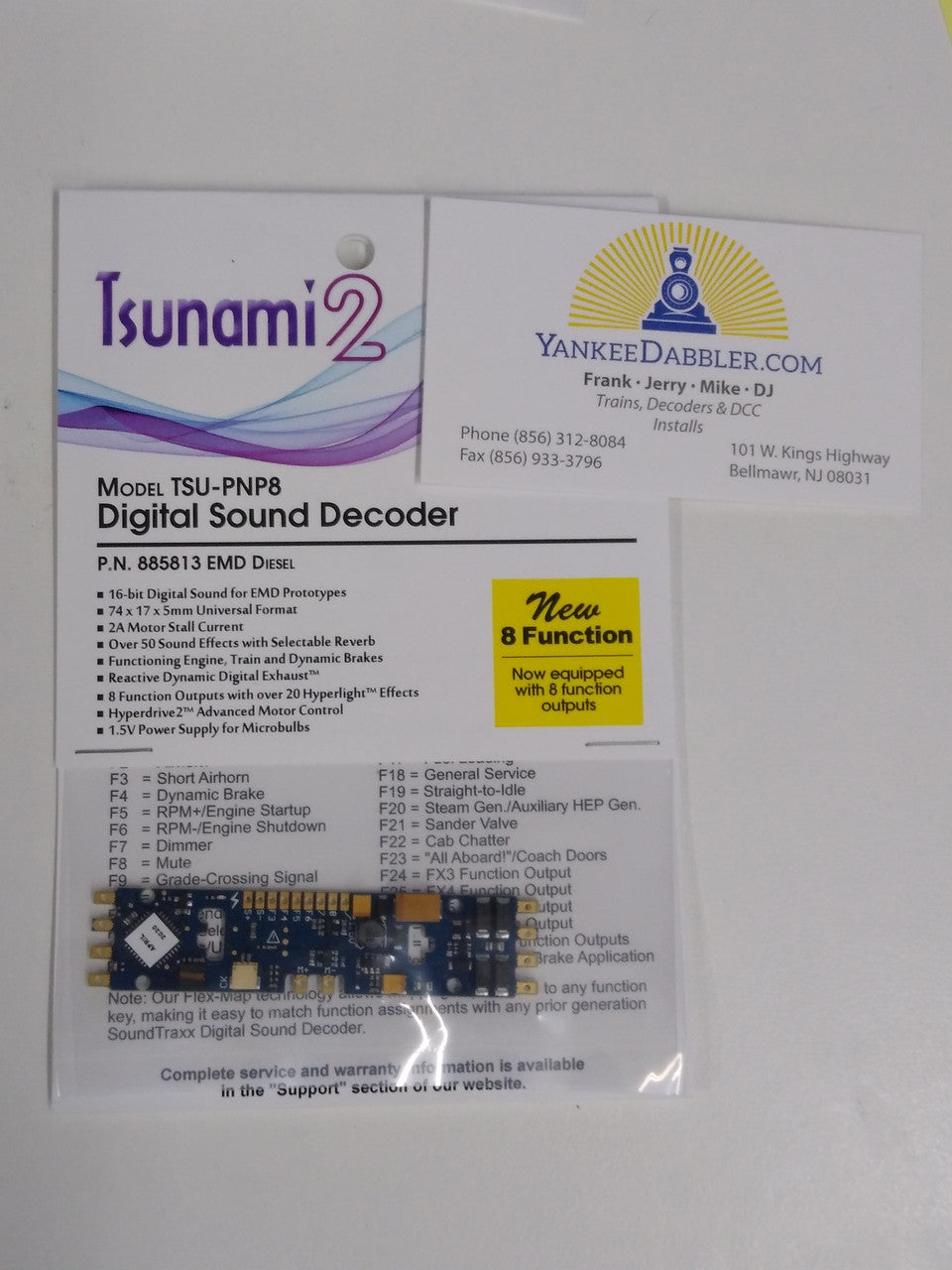 Soundtraxx 885813 Tsunami 2 Diesel EMD Set - HO Scale, 8 - Function, Plug - and - Play TSU - PNP (2 Amp) Digital Sound Decoders, Replacing 885013
