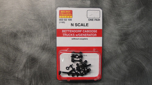 N Scale Bettendorf Swing Motion Caboose Trucks with Generator (1185)
