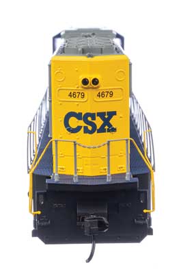 Walthers HO Scale Model Train - EMD SD70M CSX #4679 with DCC & Sound, Featuring Yellow, Gray, Black, Blue, and White Cab Roof (YN2 Version)