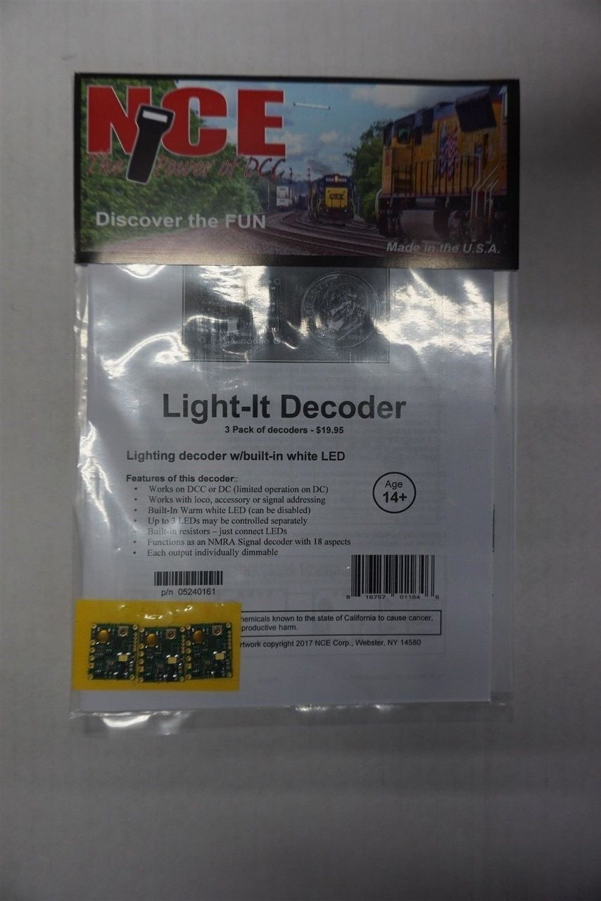 3-Pack NCE Light-It Universal Lighting and Signal Decoder, Part # 524-161