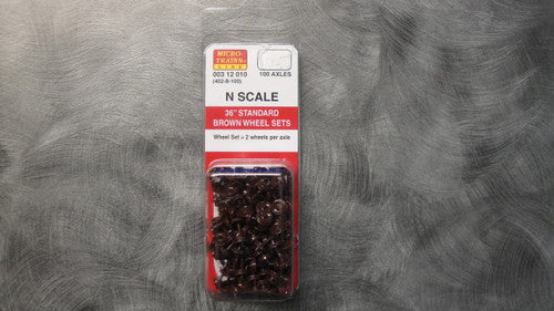N Scale 36' Standard Brown Wheel Sets (402-B-100) by MICRO TRAINS