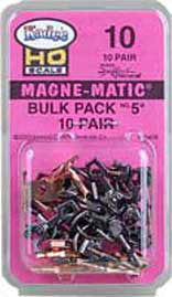 10 Pairs of Kadee Universal Couplers #5 without Draft Gear Boxes for HO Scale Model Trains, Part # 380-10