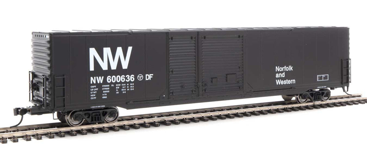 Walthers HO Scale 60-Foot Auto Parts Boxcar Model of Norfolk & Western Railroad with Number #600636 (Item 910 - 3211)