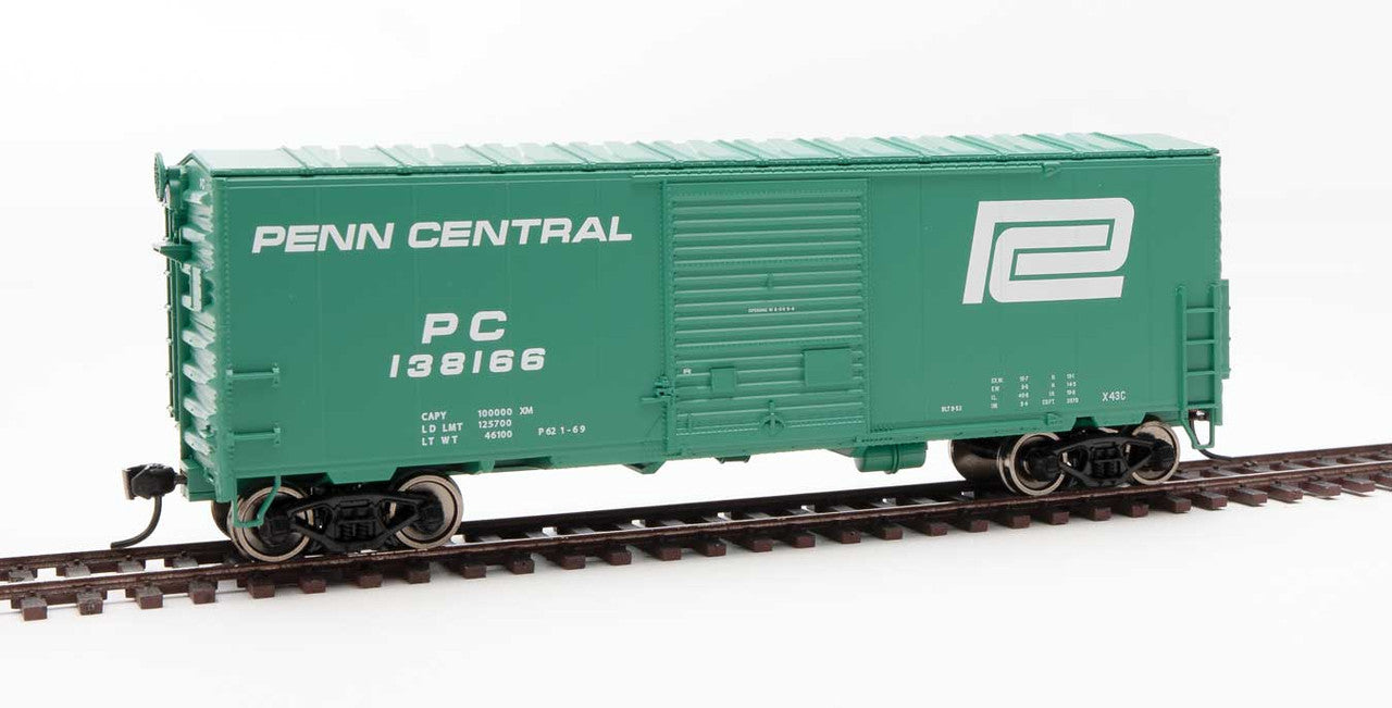 Walthers 910 - 45014 HO Scale 40-Foot ACF Modernized Welded Boxcar PC of Penn Central, Numbered #138166 for Model Railroads