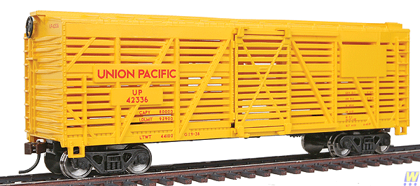 HO Scale 40-Foot Stock Car Union Pacific WAL-931-1680 Model Train Car