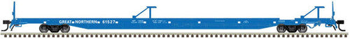 ATLAS 20005261 89' HO Scale Flat Car with Mid/End Hitches, Great Northern #61534