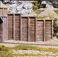 Woodland Scenics 1260 Hydrocal Plaster Cast Retaining Walls - Pack of 3 Timbers (A Scale)