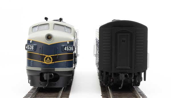 Walthers HO Scale Model Train - EMD F7 A/B Locomotive Set of Baltimore & Ohio #4536 and #5496 in Blue, Gray, Black, and Dulux Colors with DCC & Sound Functionality