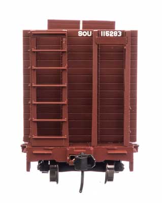 HO Scale Model Train - Walthers Mainline 5938 53-Foot General Steel Castings (GSC) Bulkhead Flatcar, Southern Railway (SOU) #115283, Product Code 910 - 5938