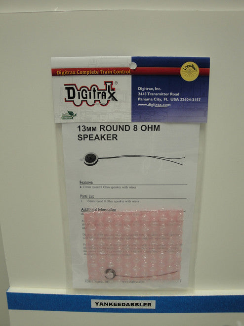 Digitrax 13mm Round 8 Ohm Speaker with Wires (All Scales) - Part # 245 - SP13138