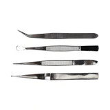Excel 30416 4-Piece All-Purpose Stainless Steel Tweezers Set