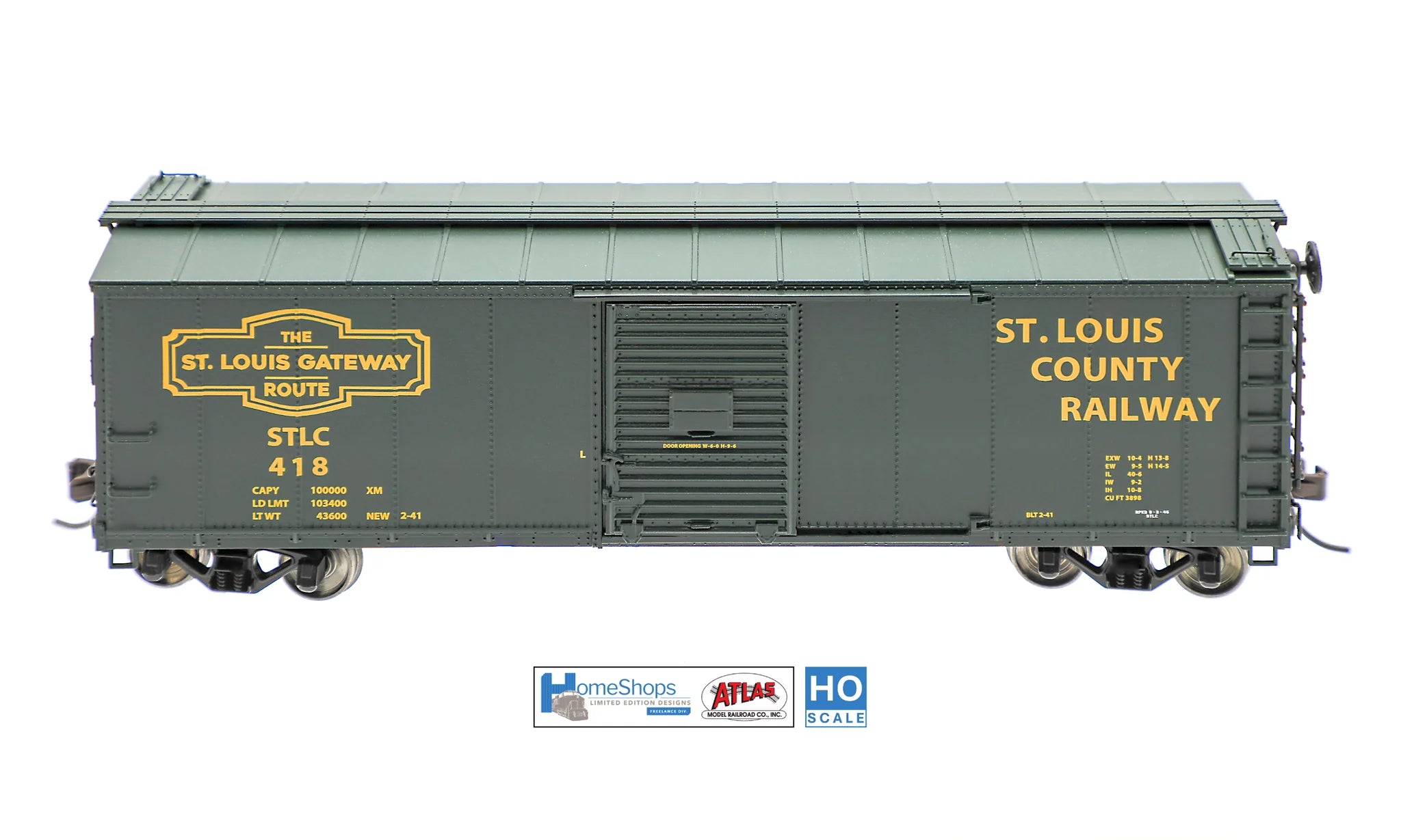 HO Scale Atlas USRA Rebuilt 40' Steel Box Car - St Louis County Railway #443