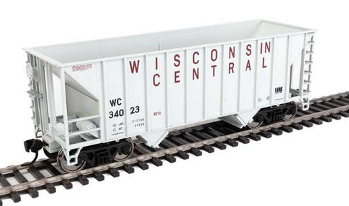 HO Scale Walthers 34' 100-Ton 2-Bay Hopper - Wisconsin Central WC #34023